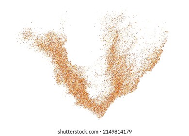 Abstract Sand Explosion Isolated On White Background. Digitally Generated Image. Vector Illustration, Eps 10.
