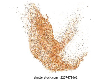 Abstract Sand Explosion Isolated On White Background. Design Element. Digitally Generated Image. Vector Illustration, Eps 10.