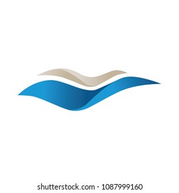 abstract sand and water wave, logo