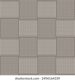 Abstract sand-hued braided texture checkered geometric pattern print. Vector illustration, perfect for textile, stationery, packaging design, wallpaper, home and garden decor projects. surface pattern