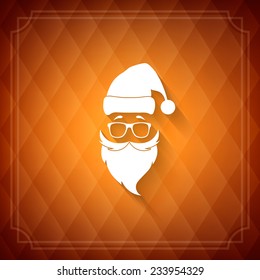 abstract Santa Claus in glasses on upholstery vintage background