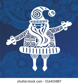 Abstract Santa Claus. Vector illustration.