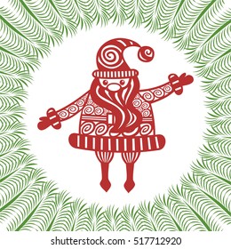 Abstract Santa Claus. Vector illustration.