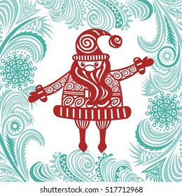 Abstract Santa Claus. Vector illustration.