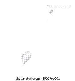 Abstract Sao Tome and Principe map with gray diagonal lines. Sao Tome and Principe stripes map. Vector illustration EPS10.