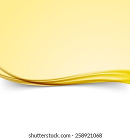 Abstract satin swoosh wave golden border folder background. Vector illustration