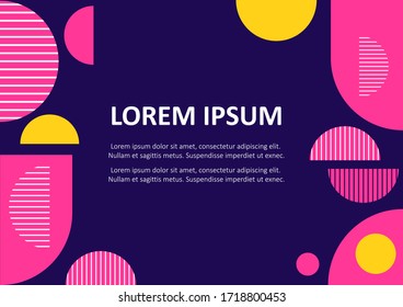 Abstract saturated color background  and bright geometric shapes compositions. Vector illustrations.