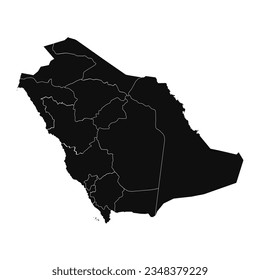 Abstract Saudi Arabia Silhouette Detailed Map, can be used for business designs, presentation designs or any suitable designs.