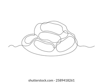 abstract sausages on a plate,wieners, sausage,small sausage,wiener,hotdog. continuous single one line art hand drawing sketch logo
