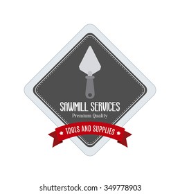 abstract sawmill label on a white background