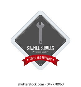 abstract sawmill label on a white background
