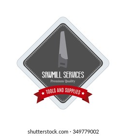 abstract sawmill label on a white background