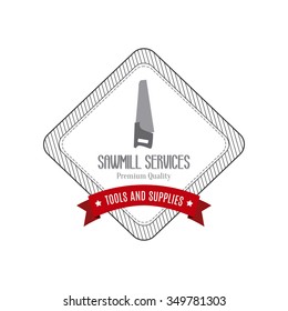 abstract sawmill label on a white background