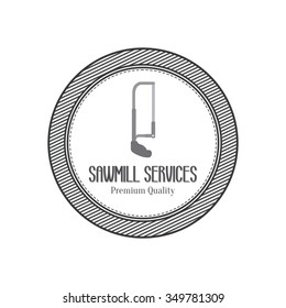 abstract sawmill label on a white background