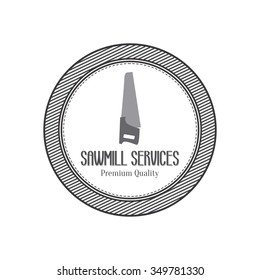 abstract sawmill label on a white background