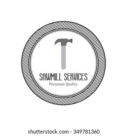 abstract sawmill label on a white background