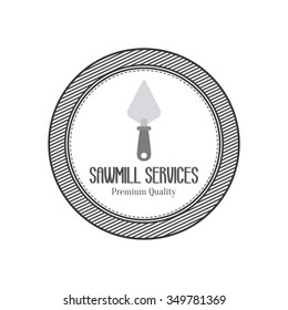 abstract sawmill label on a white background