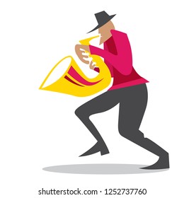 Abstract Saxophone Player, Jazz/Blues Music (Vector Art)