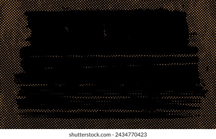 Abstract Scalable Vector Banner Yellow Dotted Halftone Retro Paper Spilled Ink Print Rough Distressed Newspaper Texture