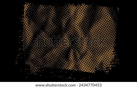 Abstract Scalable Vector Banner Yellow Dotted Halftone Retro Paper Spilled Ink Print Rough Distressed Newspaper Texture