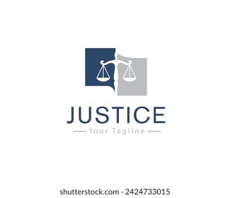 abstract scale justice negative space logo icon symbol design template illustration inspiration