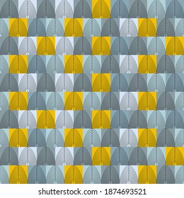 Abstract scale pattern. Roof tiles background. Color squama texture. yellow grey trend colors 2021