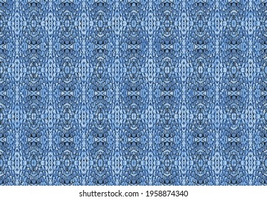 Abstract scale pattern. Roof tiles background. Color squama texture in indigo blue background.