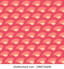 Abstract Scales Seamless Pattern Red Background.