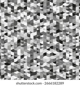Abstract scallop pattern. Geometric wave background. Grayscale scale illustration. Vector organic texture. EPS 10.
