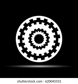 Abstract the scalloped circles. Vector abstraction.