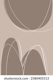 Abstract Scandi style wall art background with a minimal design in neutral colours 