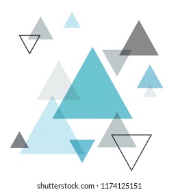 Abstract Scandinavian background from blue triangles. Vector illustration.