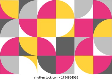 Abstract scandinavian bauhaus colorful background. Modern trendy geometric vector pattern. Decorative vintage 80's style for wallpaper, brochure, poster or banner