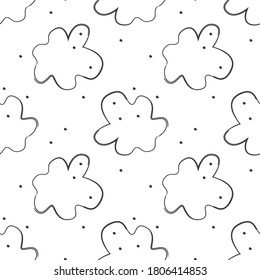Abstract scandinavian cloud seamless pattern. Hand drawn modern pattern for posters, cards, t-shirts.	