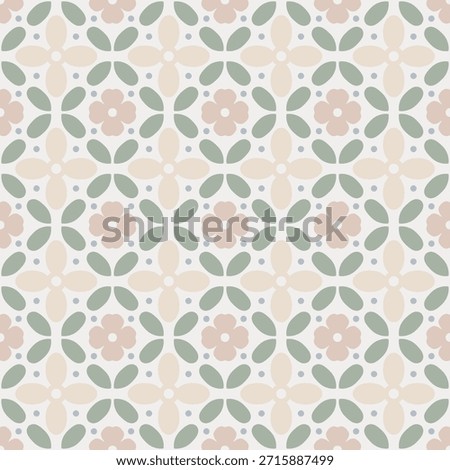 Abstract Scandinavian Floral Pattern. Modern, minimal and decorative design ideal for textiles, wallpaper, wrapping paper and surface design. Repeating. Vector Image; Easily Editable; Endless Design.