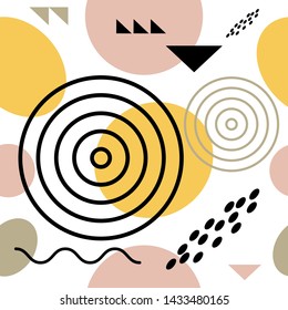 Abstract scandinavian geometric background. Modern vintage stylish bauhaus design for poster, cover, textile, web, wallpaper, backdrop, postcard design. Scandi style. Vector EPS clip art.