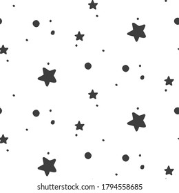 Abstract scandinavian seamless pattern. Hand drawn modern pattern for posters, cards, t-shirts. Vector.