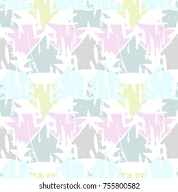 Abstract Scandinavian Seamless Pattern with hand drawn Christmas tree shapes made in vector. Cute nordic design for textile, wallpaper, wrapping paper, etc.