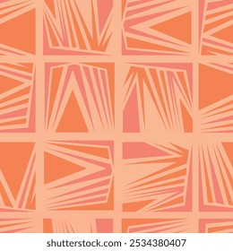 Abstract scandinavian seamless pattern with peach fuzz colored, flat vector stock illustration as trend seamless or endless background  for sstkBackgrounds