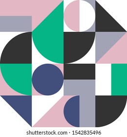 Abstract Scandinavian-style geometric shapes.Poster print on paper.Vinyl decal.Modern design.Vector