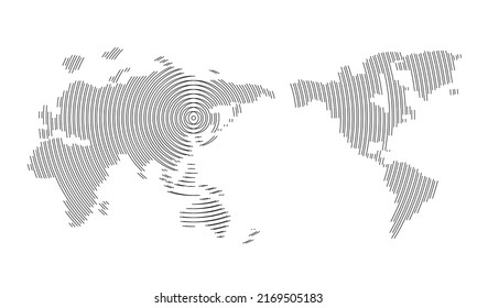 Abstract scanning global technology background. world map. Digital innovation concept for your design.