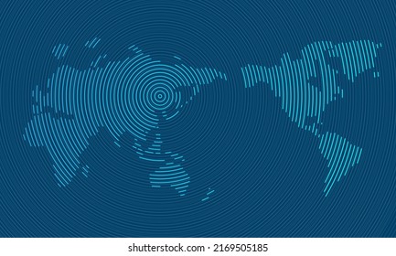 Abstract scanning global technology background. world map. Digital innovation concept effect of anaglyph and TV interference and Breaking news 