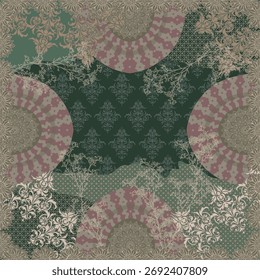 abstract scarf design floral pattern hijab