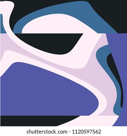 Abstract scarf design on blue and black