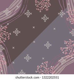 Abstract scarf with floral pattern on two tone color. Hijab style