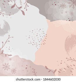 Abstract scarf or hijab square pattern with floral and brush style adjustable colors ready to print. Pink Pastel theme.