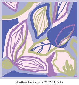 abstract, scarf, iila, graphic, floral, pattern, design,