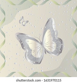 Abstract scarf or napkin gradient print. Cute background with butterflies for scarf print, fabric, covers, scrapbooking, decoupage. Bandana, pareo, home textile plant design.Fashion style.Vector