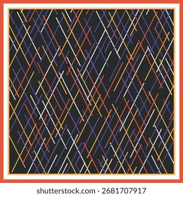 Abstract scarf pattern design with colorful. For textile printing.