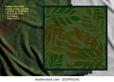 Abstract scarf pattern design with floral ornament. Hijab motif
